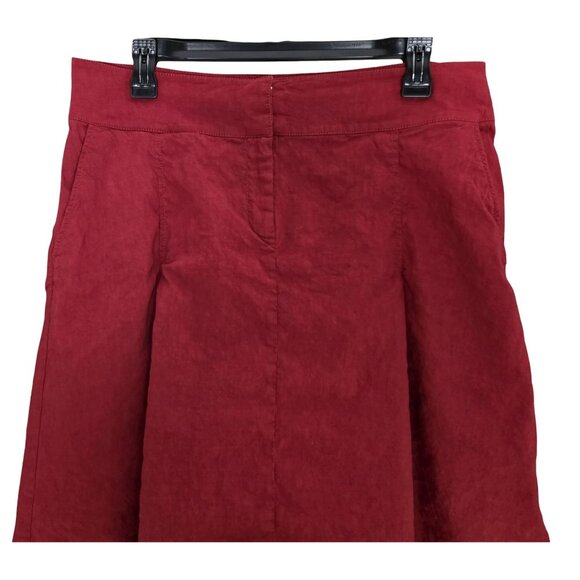 Women's - Eileen Fisher Red Linen Blend Skirt, Size Medium - Picture 3 of 7
